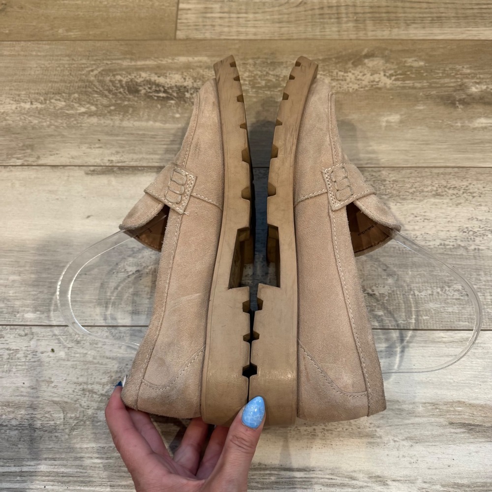 Dolce Vita Elias Flats Dunes Suede Loafers Old Money Women 8.5 Tan Penny Shoes - Picture 10 of 11